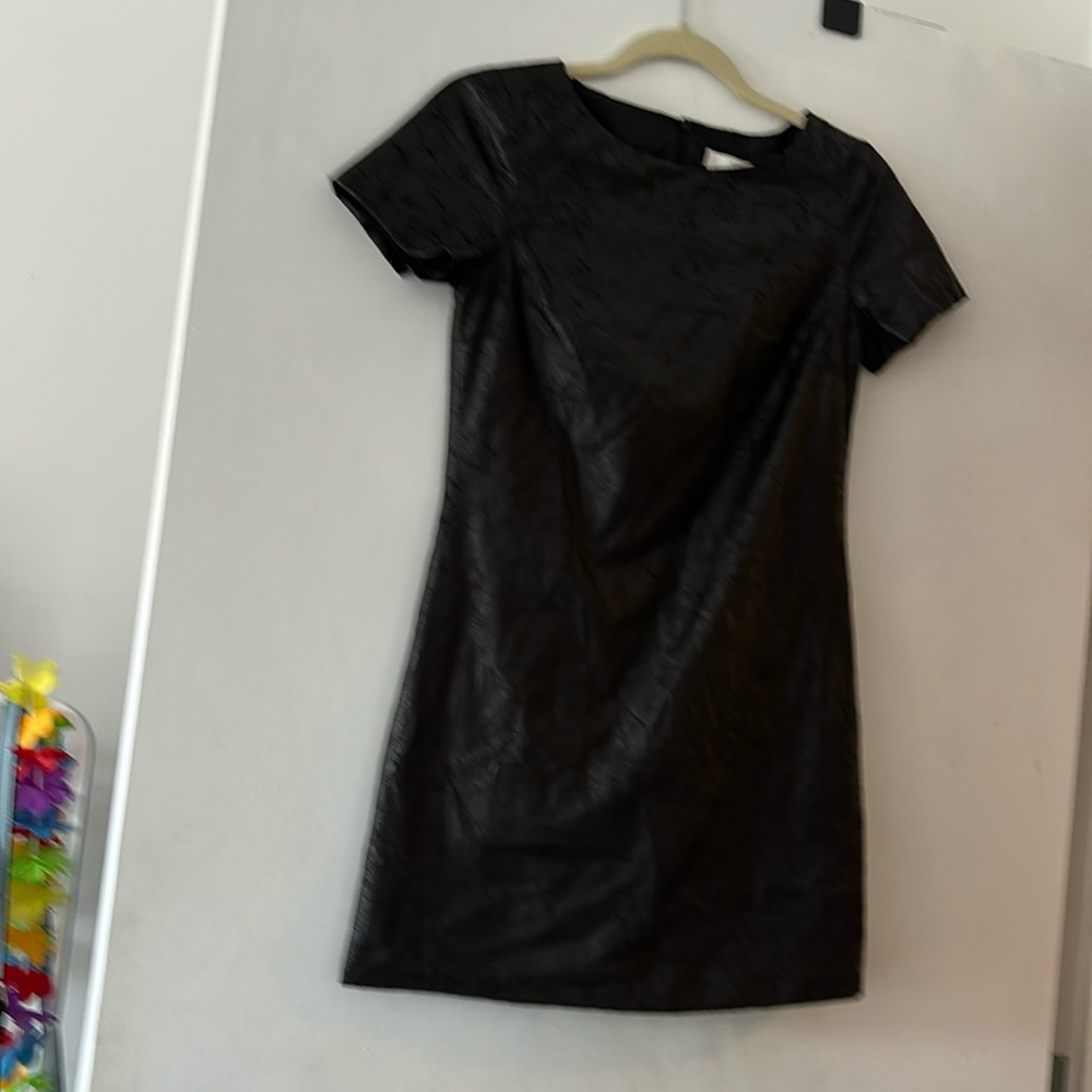 Julie Haus fake leather shift dress